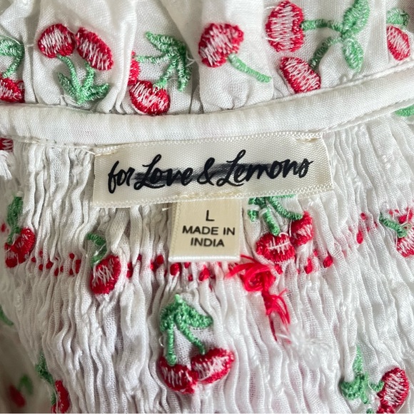 New! For Love & Lemons White & Red Beaded Cherry Slip Mini Dress 26989 - Picture 12 of 15